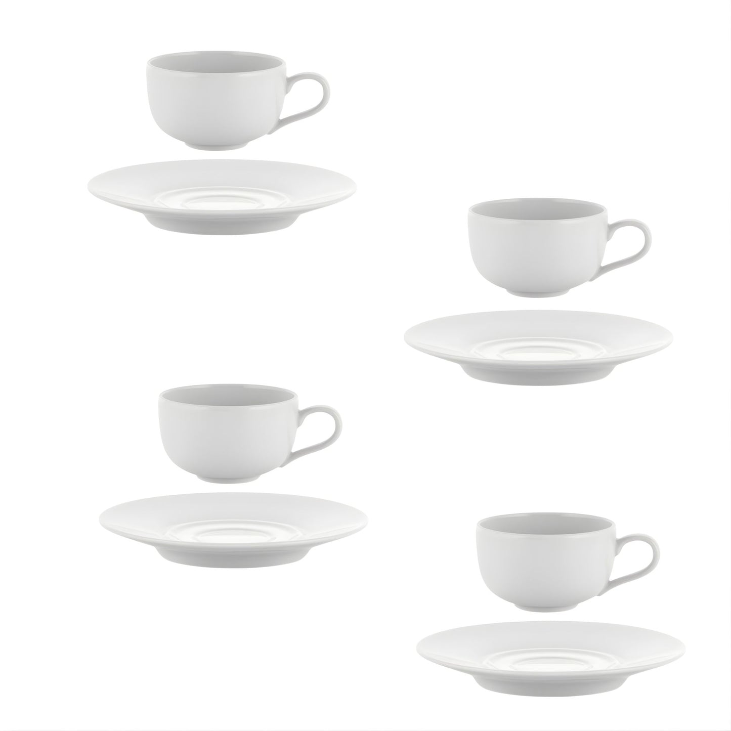 La Bella Tavola Set 4 Tazze Caffe Con Piattino Alessi
