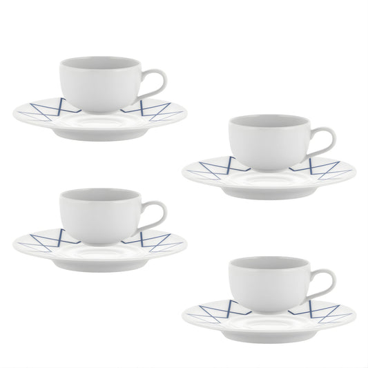 My Beaut China Set 4 Tazze Caffe Con Piattino Alessi