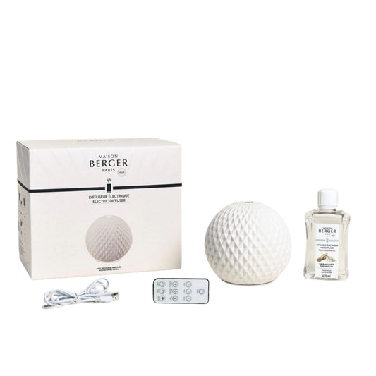 Diffusore Elettrico Sphère + 475ml Thé Blanc Pureté Maison Berger