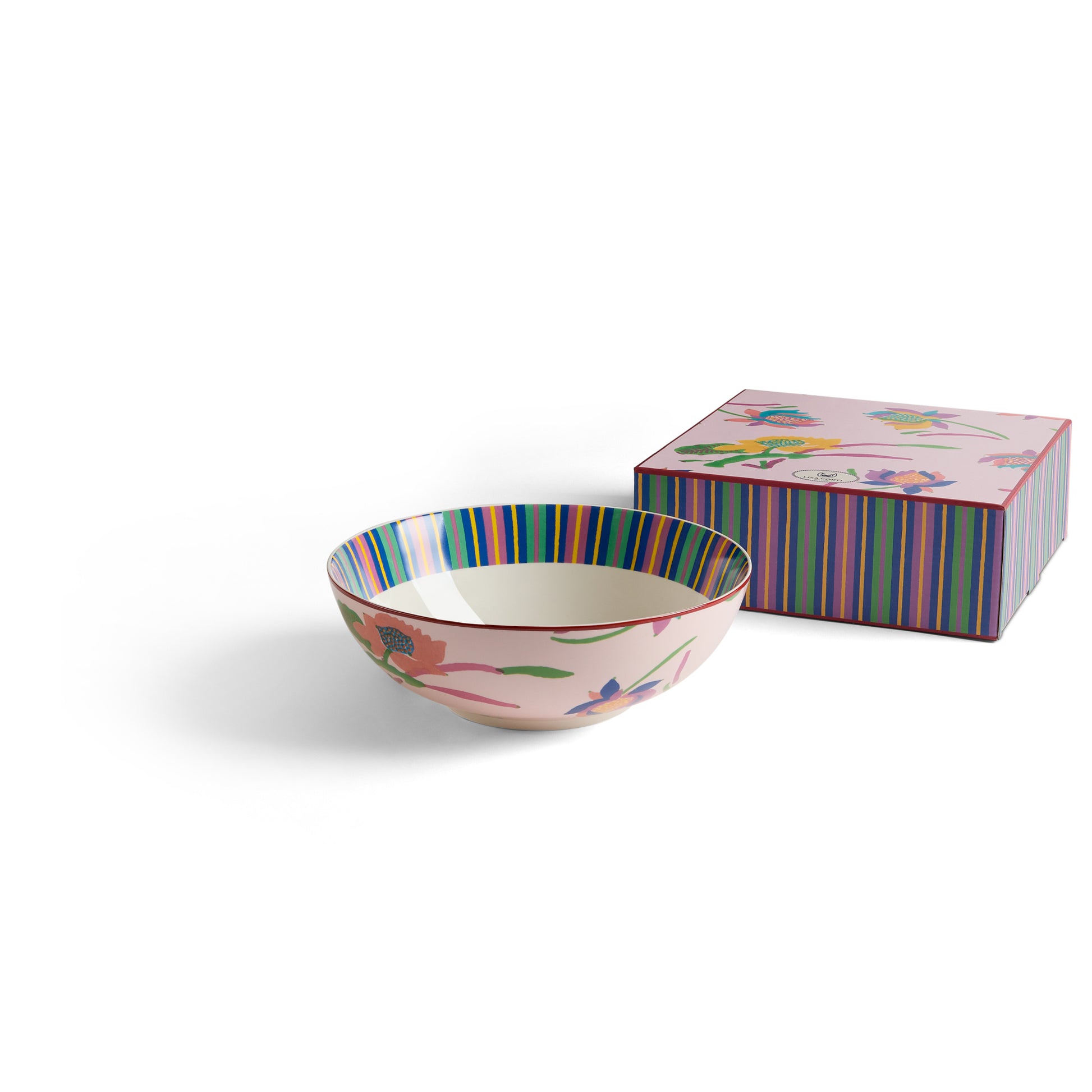 Porcelain Salad Bowl Japanese Pink Lisa Corti