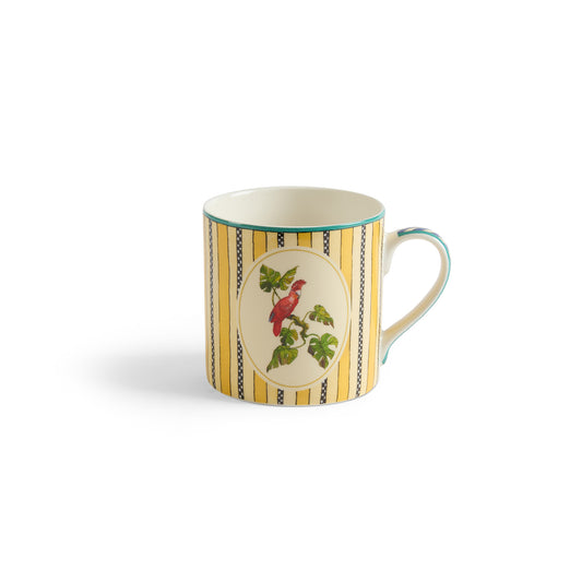 Tazza In Porcellana Jungle Parrot Yellow Unica Lisa Corti