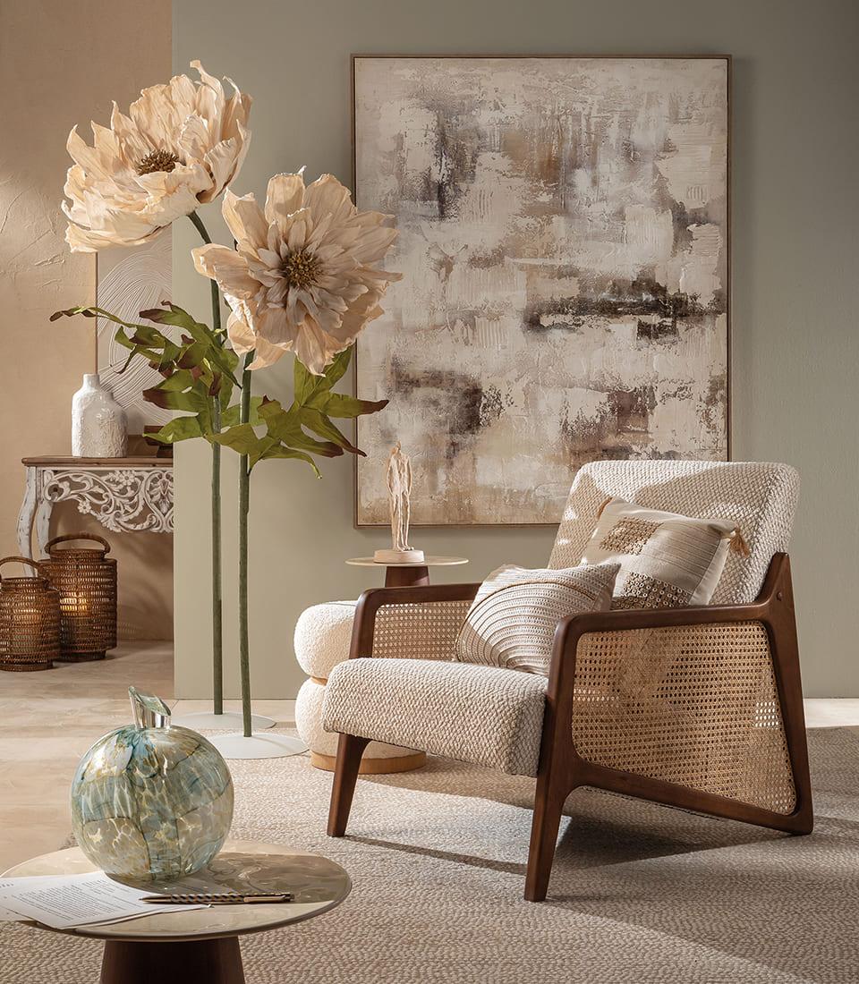 Fiore Decorativo Con Base 155H - Dalia L'oca Nera
