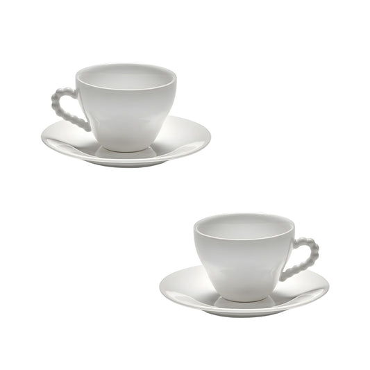 Tazza e piattino bianco Perle Fine Les Objets Mouleversants Serax