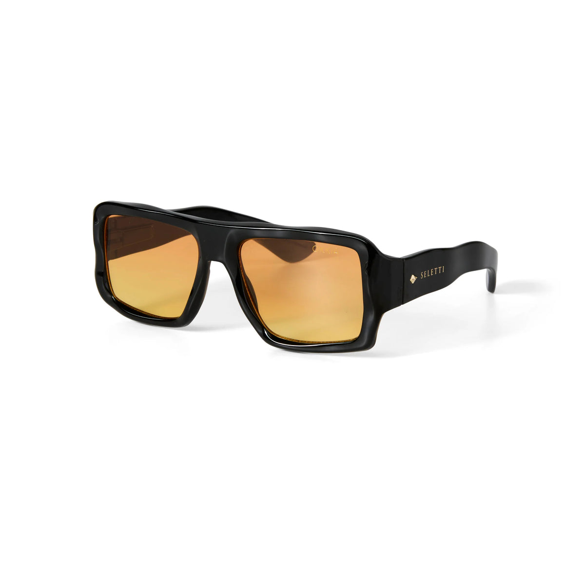 Occhiali Da Sole Kansas Nero E Lenti Gialle Sfumate Seletti