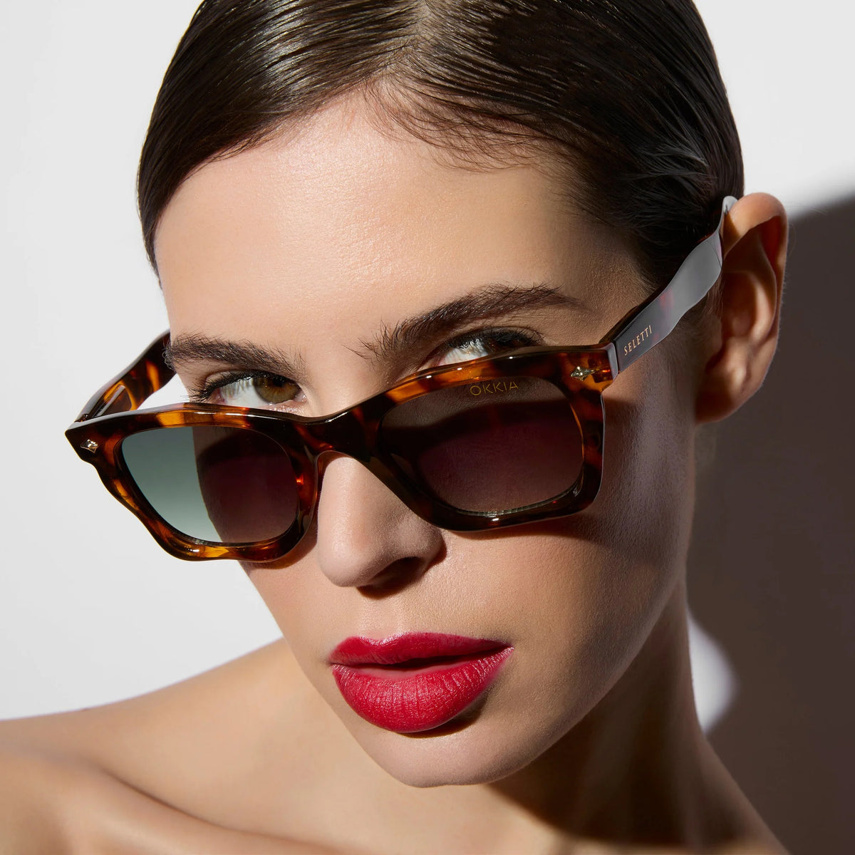 Occhiali Da Sole Dakota Havana Classico E Lenti Verdi Sfumate Seletti