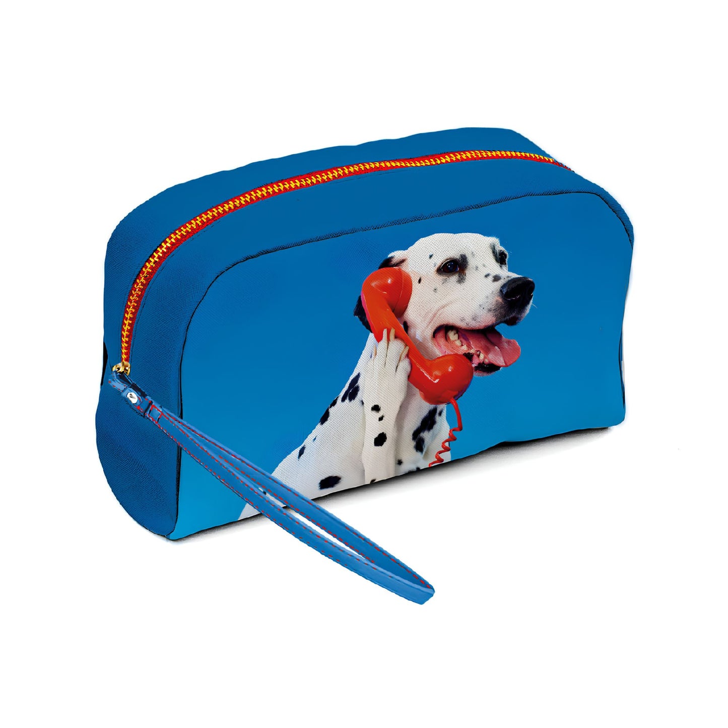 Beauty-Case In Pu Stampato Toiletpaper Dog Call Center Seletti