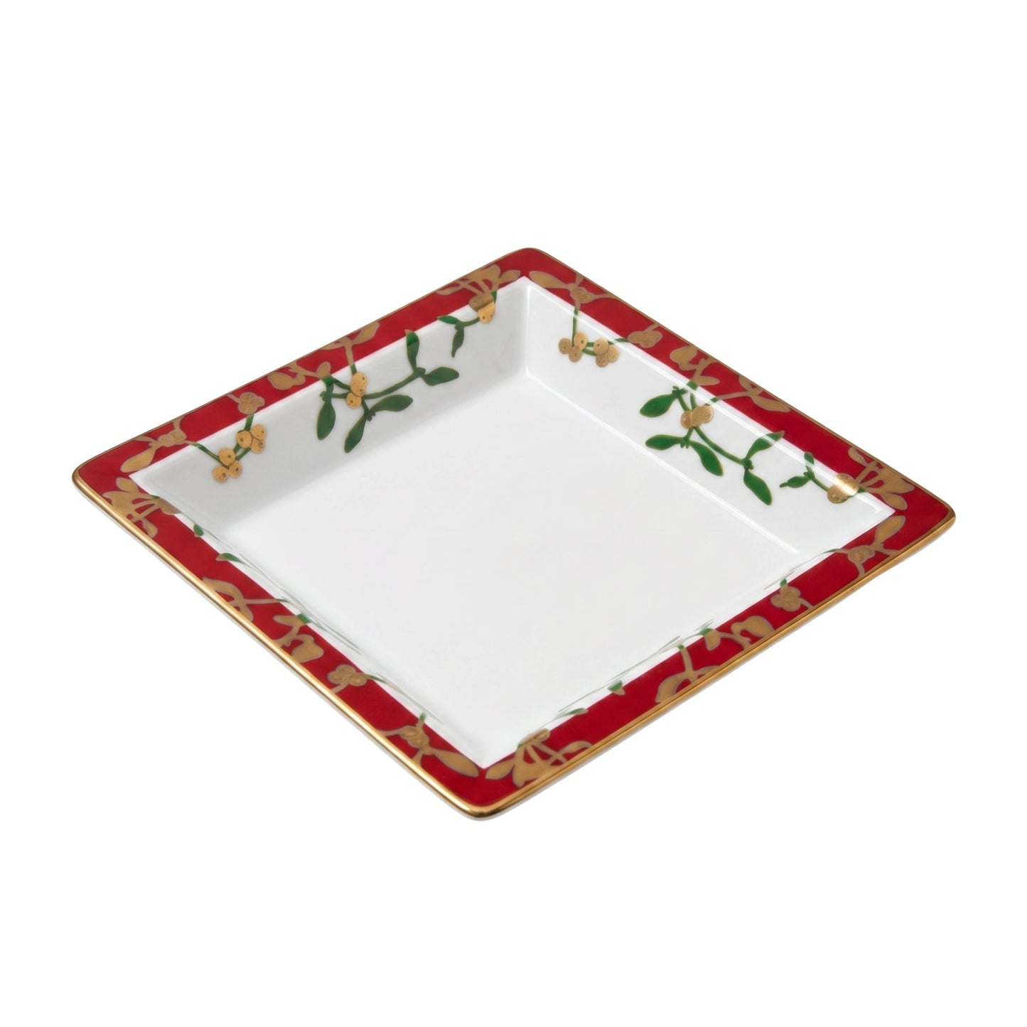 Svuotatasche decoro vischio — rosso & oro Ginori 1735