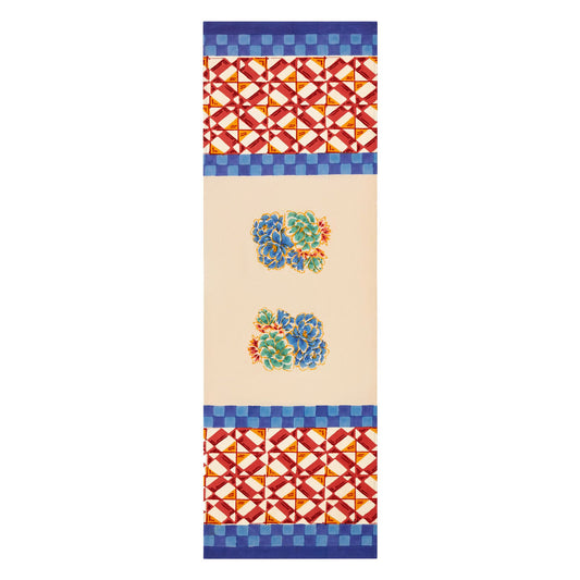 Cotton runner 50x150cm positano red tiles Lisa Corti