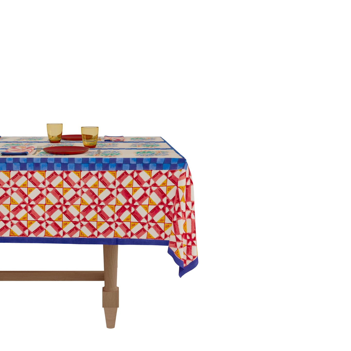 Cotton cloth 140x240cm positano red tiles Lisa Corti