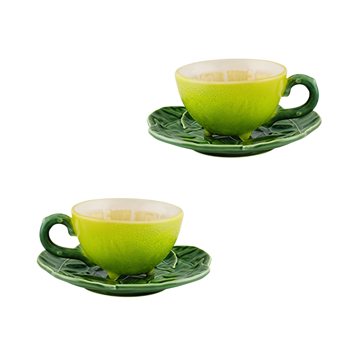 Limoni Set 2 Tazze da tè e piattino Bordallo Pinheiro