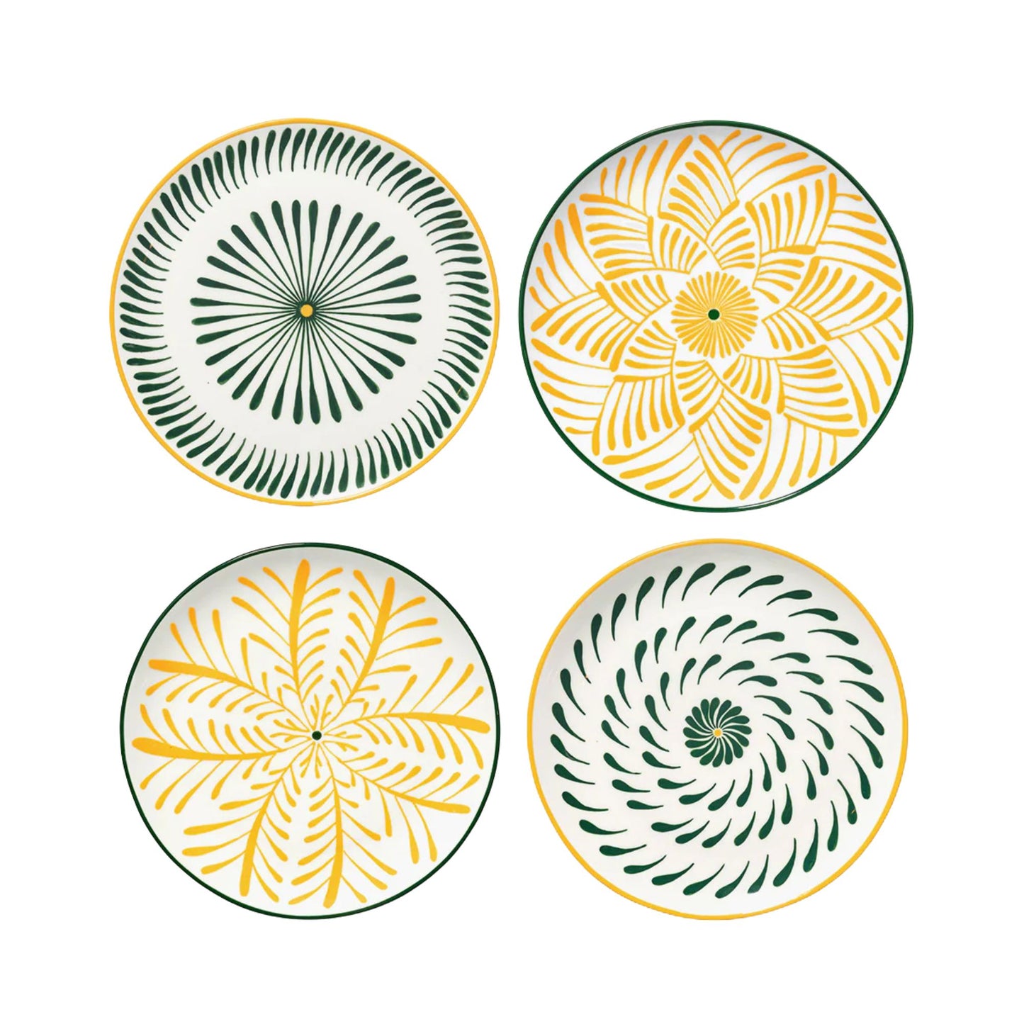 Set 4 Dinner Plate Yellow Green Bazaar Serax
