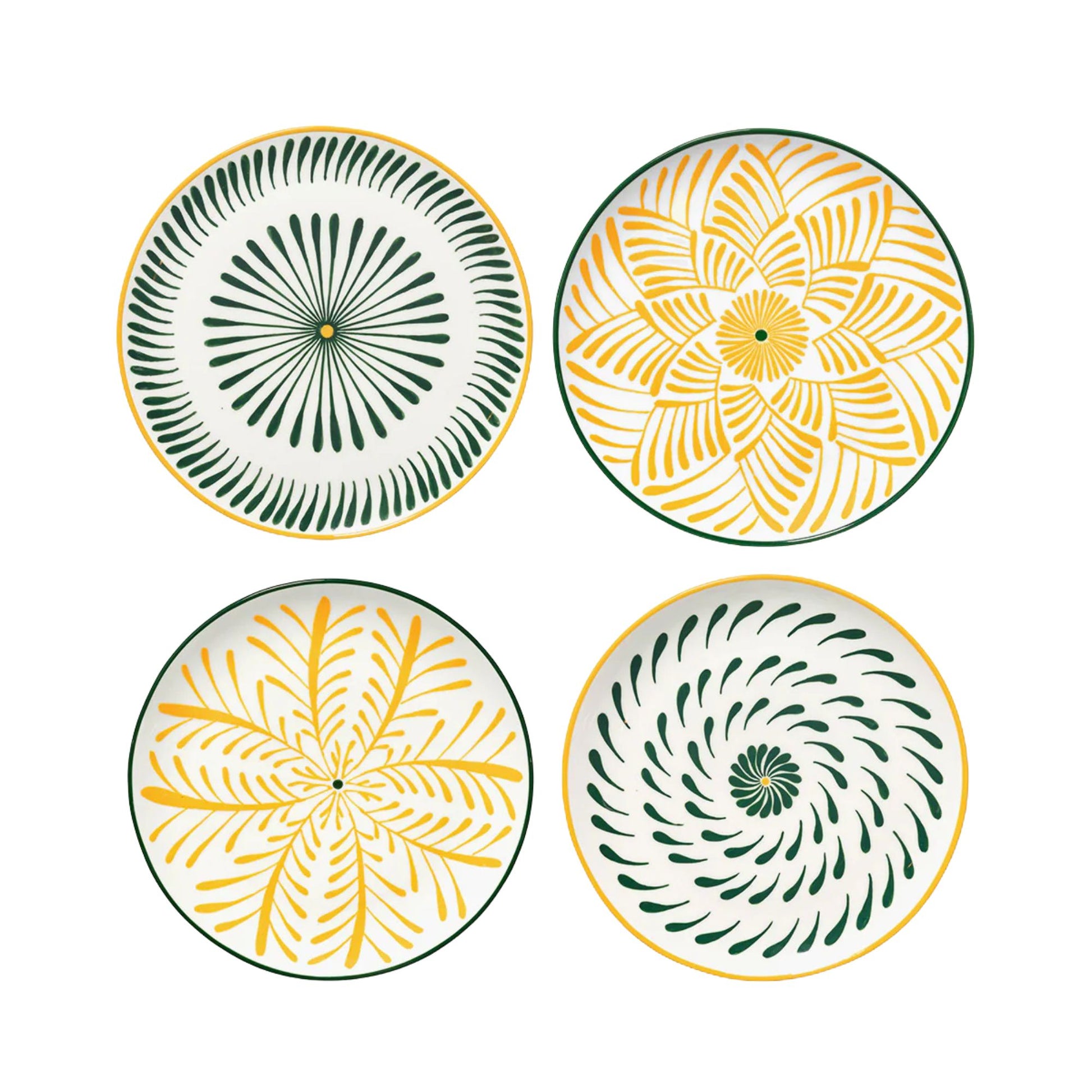 Set 4 Dinner Plate Yellow Green Bazaar Serax