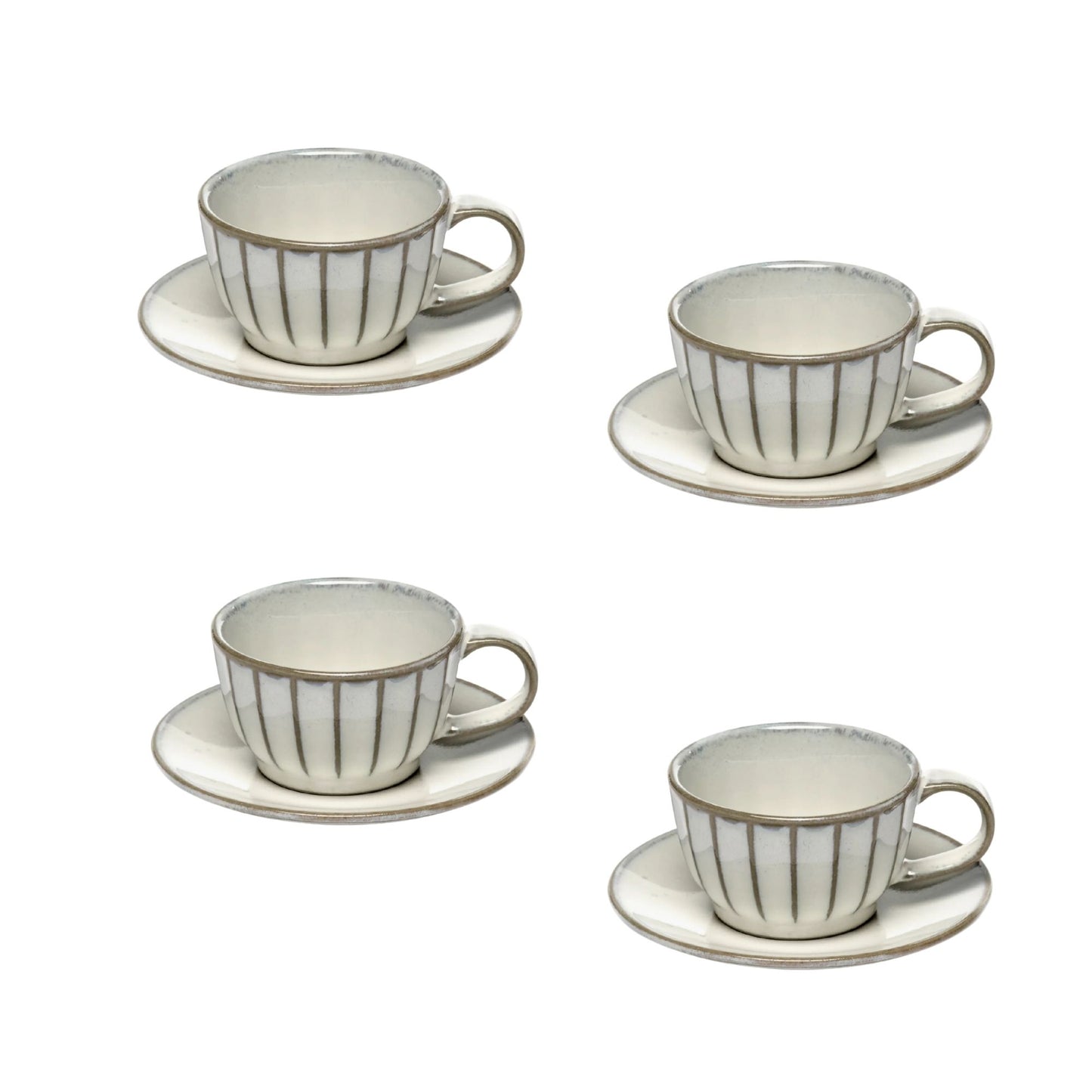 Set of 4 Espresso Cup + Saucer White Inku Serax