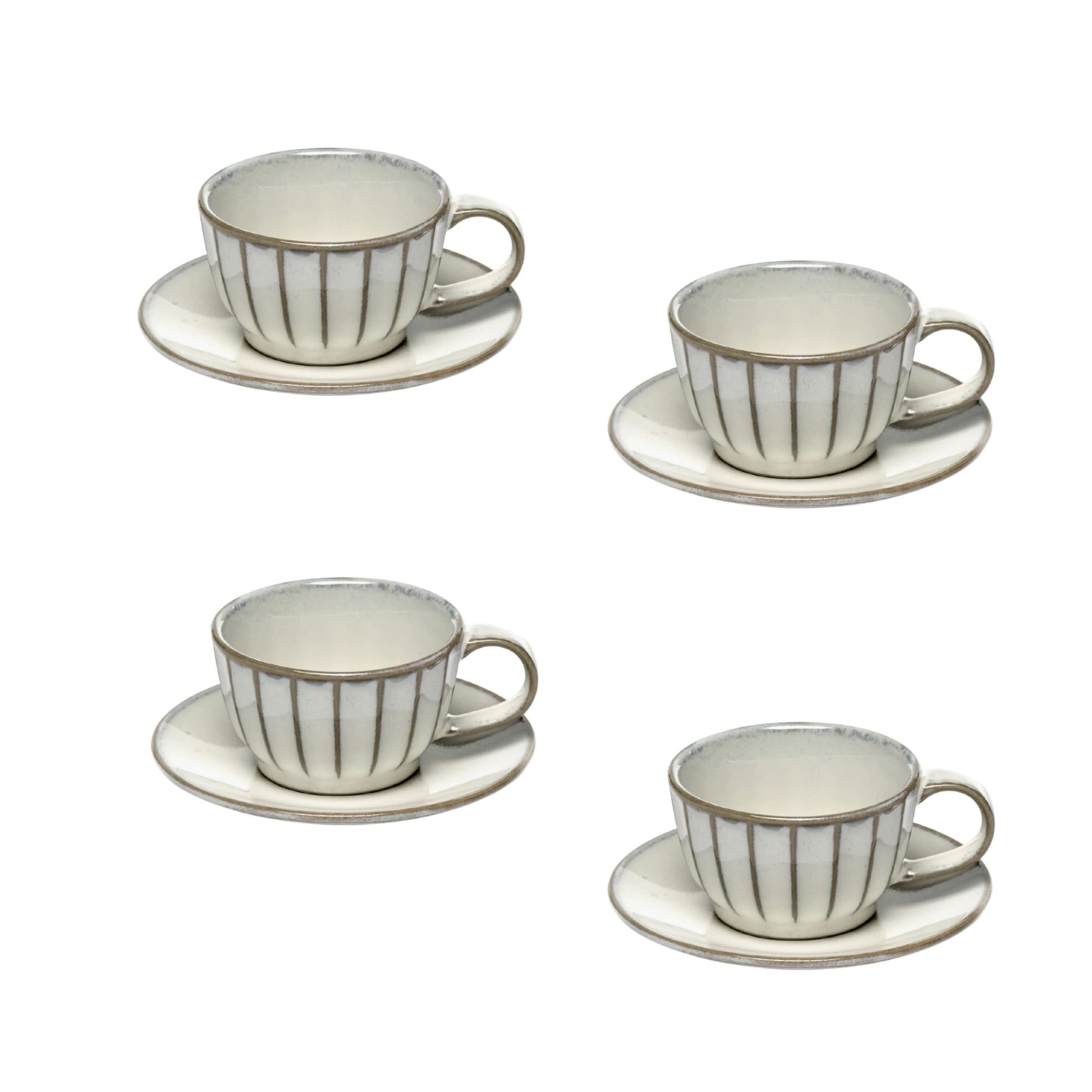 Set of 4 Espresso Cup + Saucer White Inku Serax