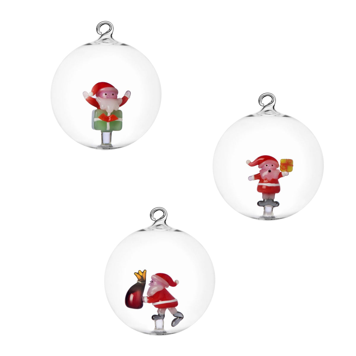 Set 3 Palle Natale Babbo Natale Sul Regalo Ichendorf