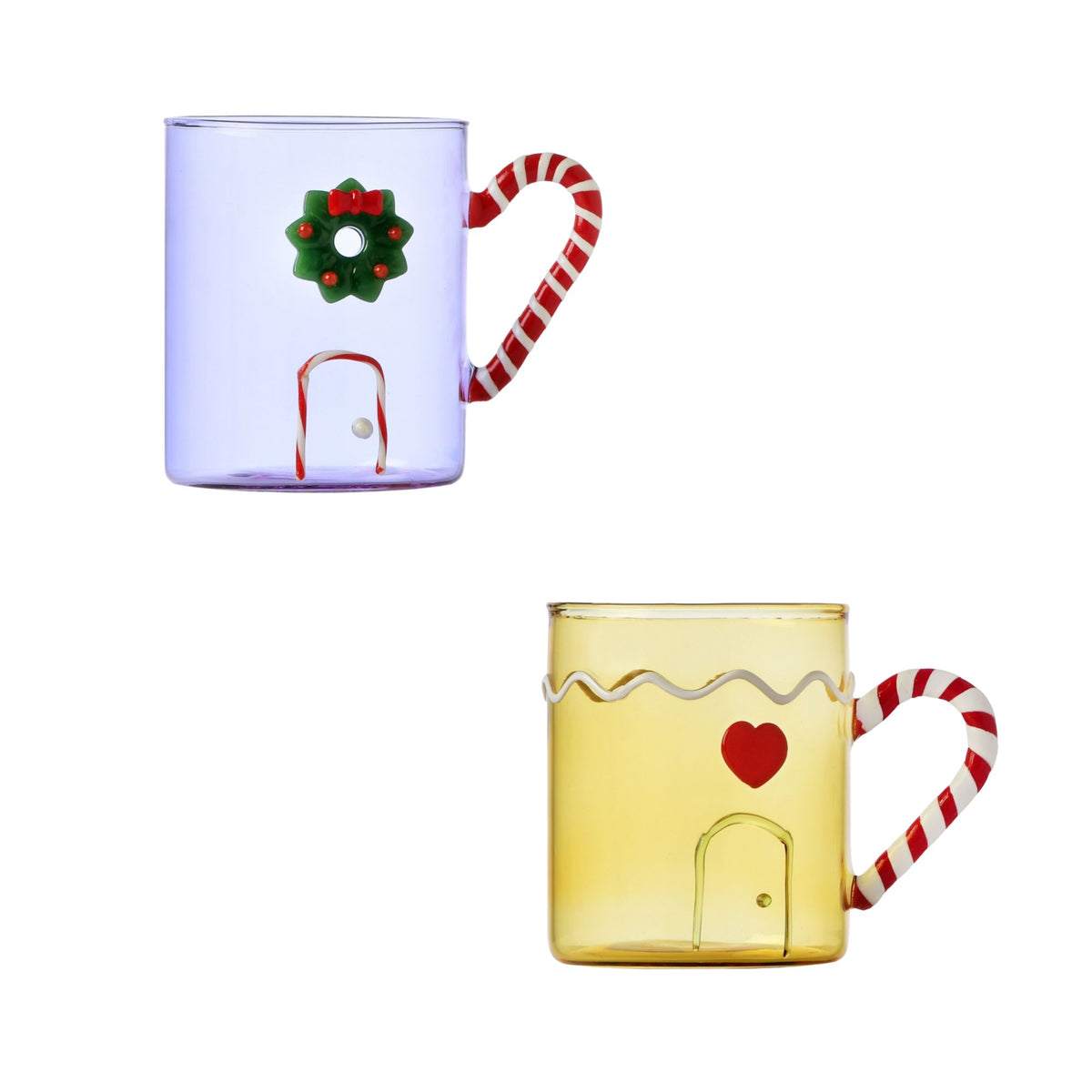 Set 2 Mug Lilla Manico Bastoncino Di Zucchero Ichendorf