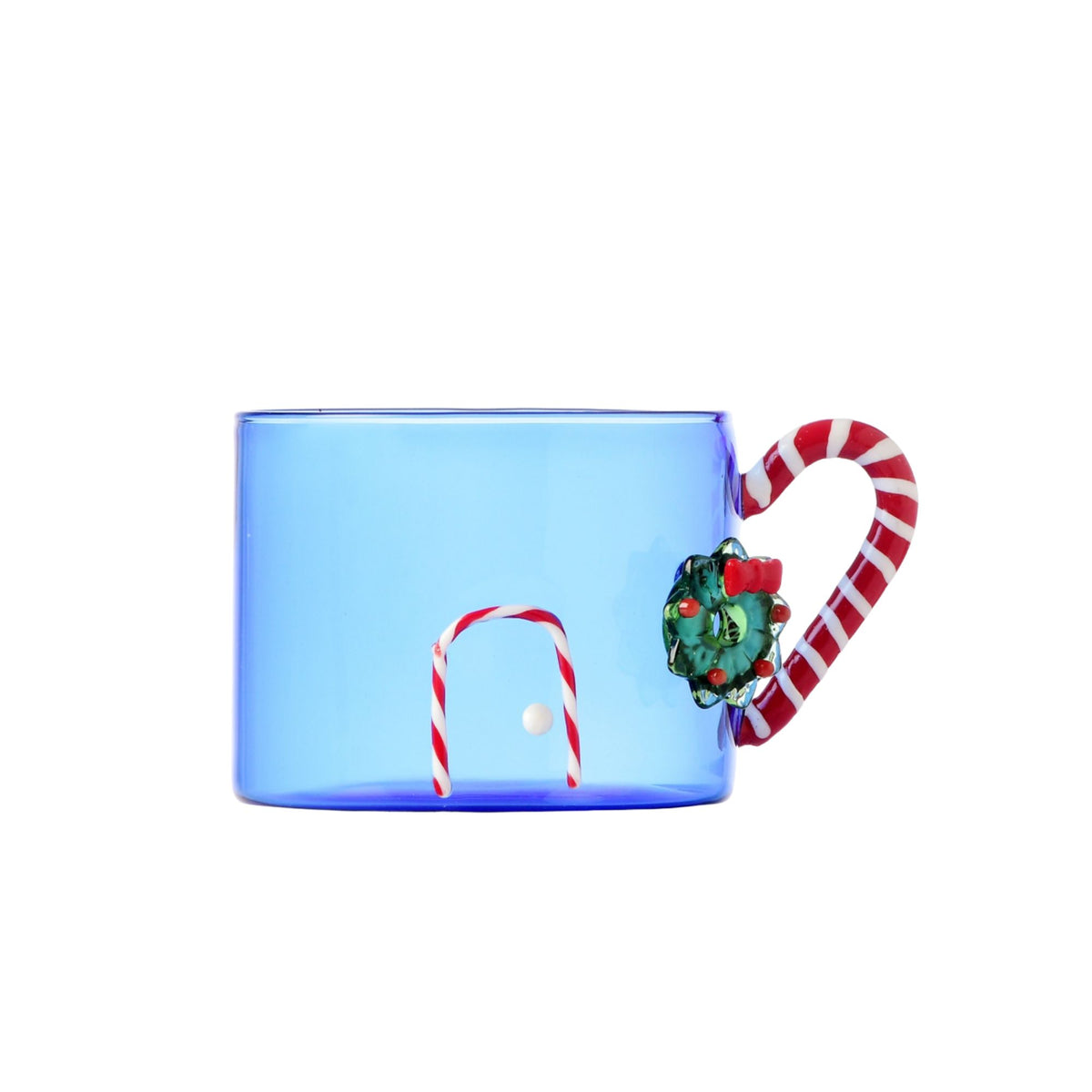 Set 2 Mug Blu Manico Bastoncino Di Zucchero Con Ghirlanda Ichendorf