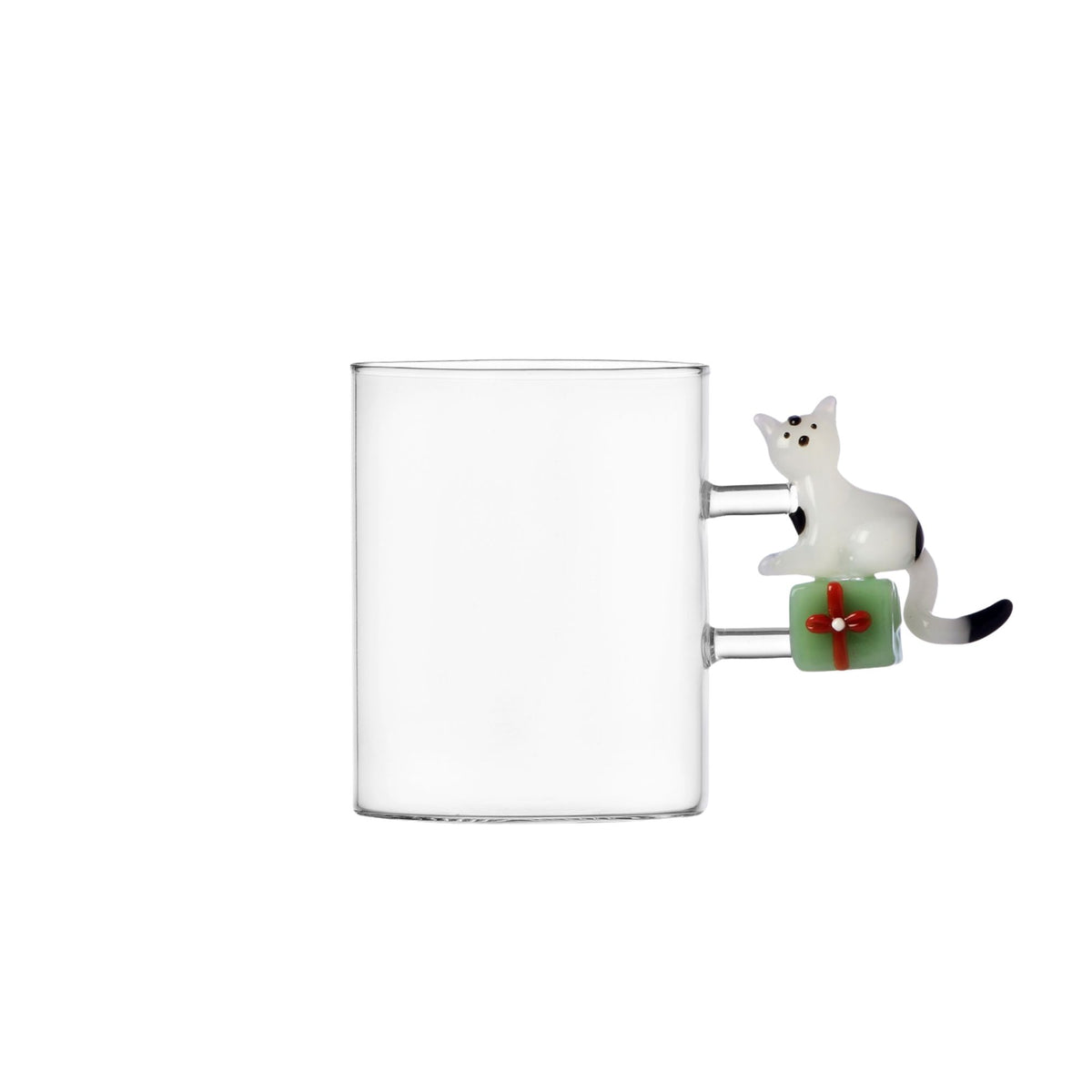 Set 2 Mug Gatto Bianco Con Regalo Verde Ichendorf