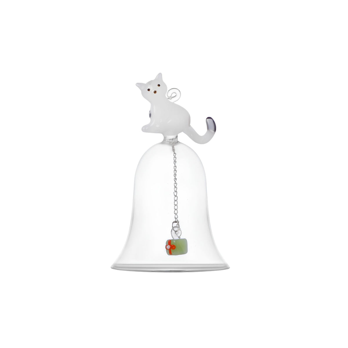 Set 2 Campane Gatto Bianco Regalo Verde Ichendorf