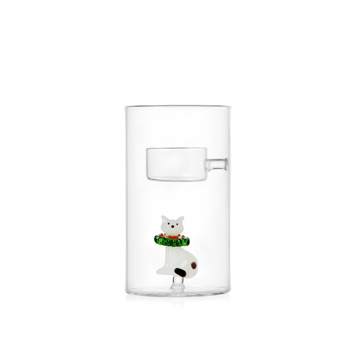 Set 2 Tealight Gatto Bianco Con Ghirlanda Ichendorf
