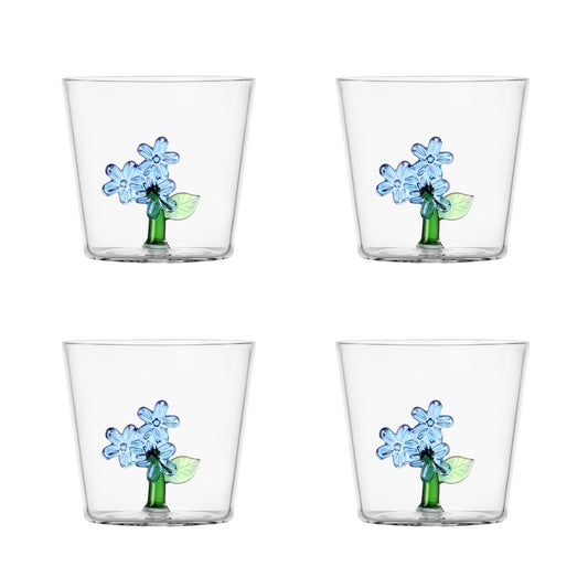 Set 4 Tumbler fiore azzurro interno Ichendorf