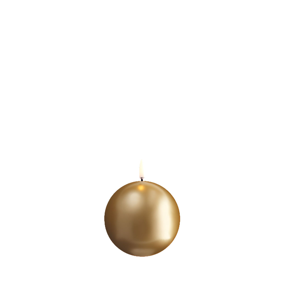 LED round candle, Gold finish, 10x10 cm Uyuni Lighting