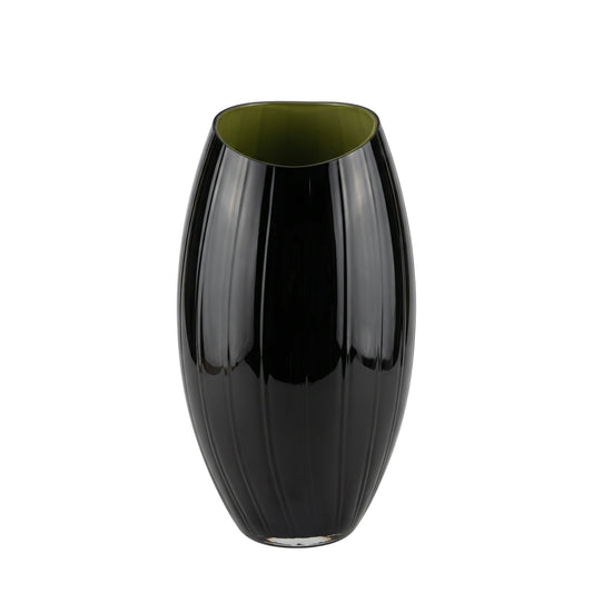 Vaso In Cristallo Nero E Verde Rogaska