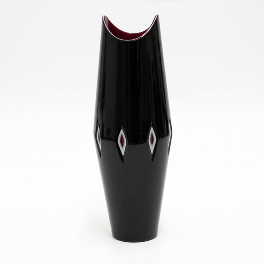 Vaso In Cristallo Rombi Rossi Luminos Rogaska