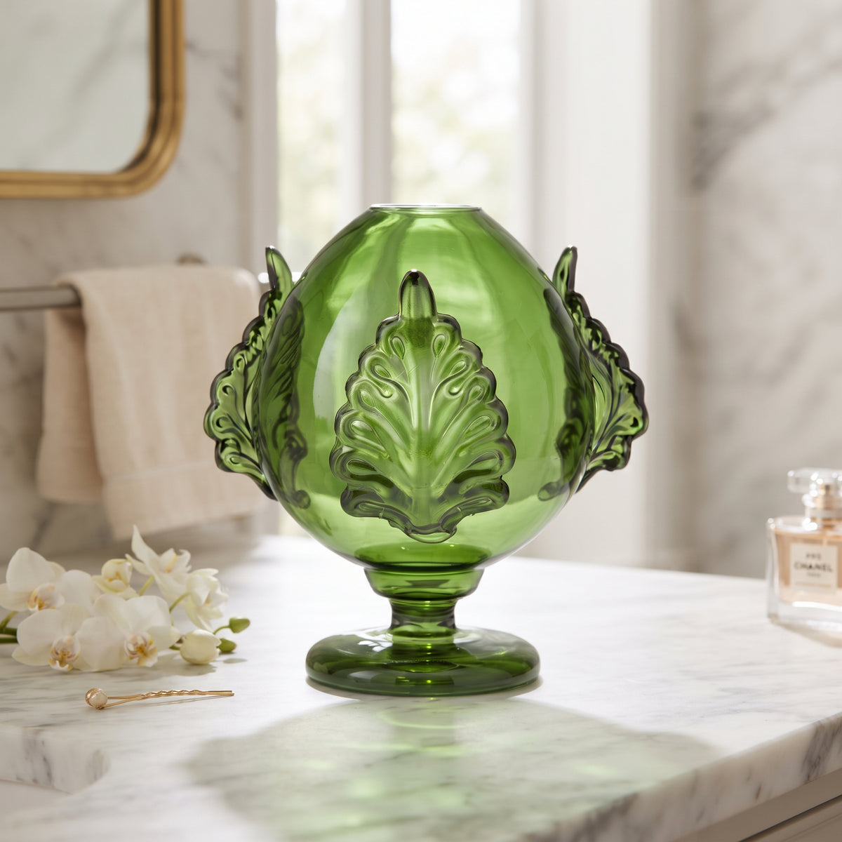 Vaso pumo vetro green 25 cm Lamart