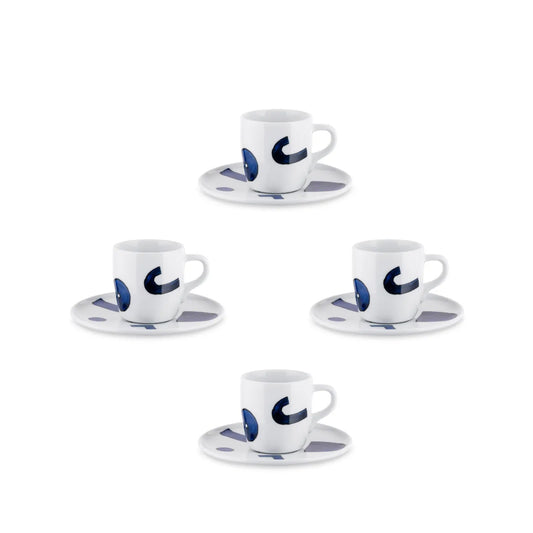 Set 4 tazze con piattini Yunokiware