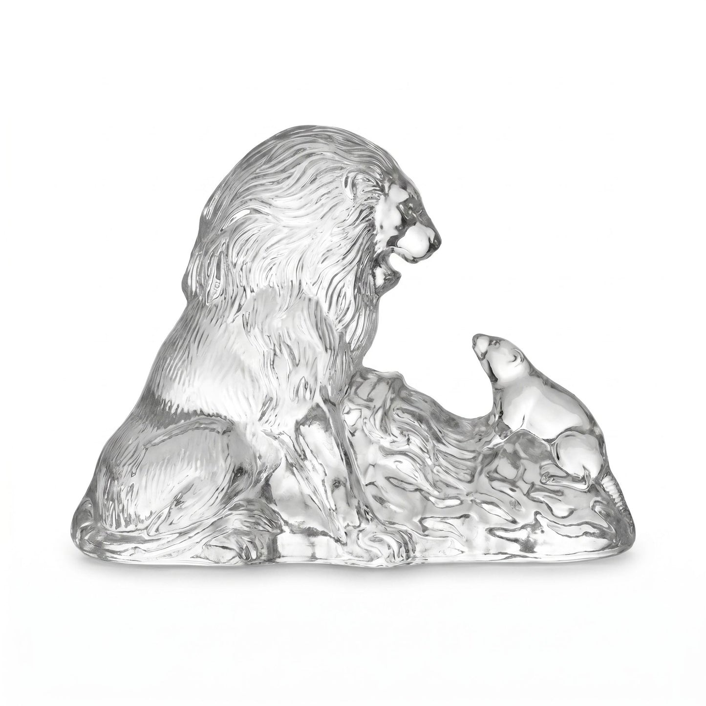 Statua Leone Cristallo Cristal Sevres