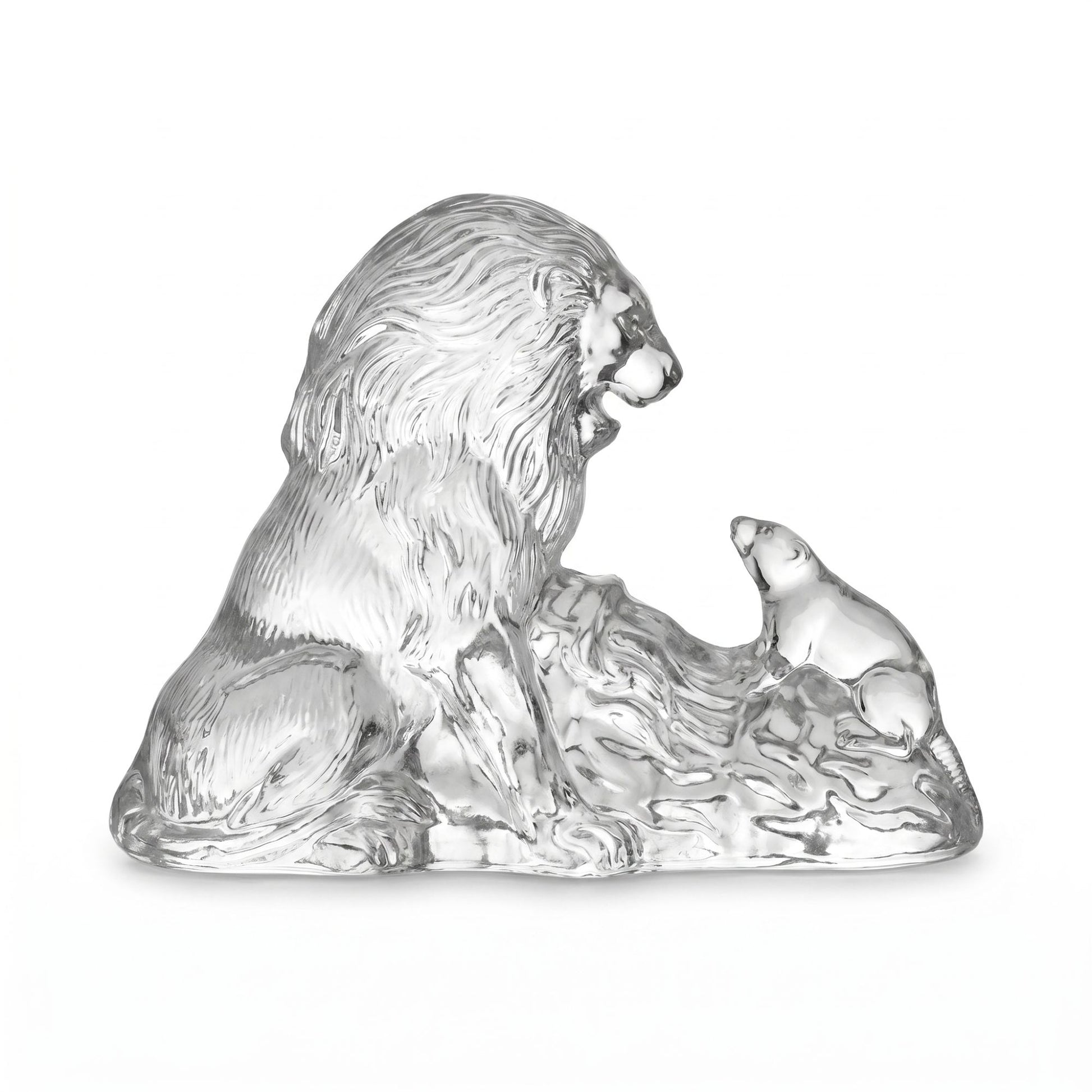 Statua Leone Cristallo Cristal Sevres