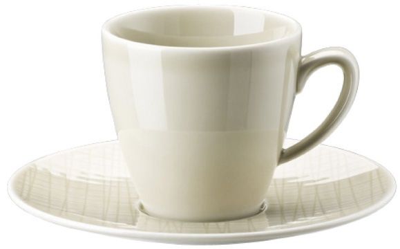 Set 6 tazze caffè con piattino crema mesh