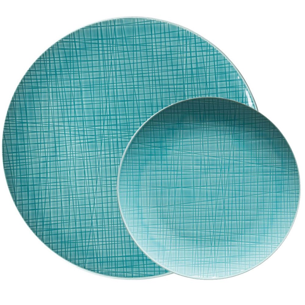 Servizio torta verde acqua 7 pezzi mesh