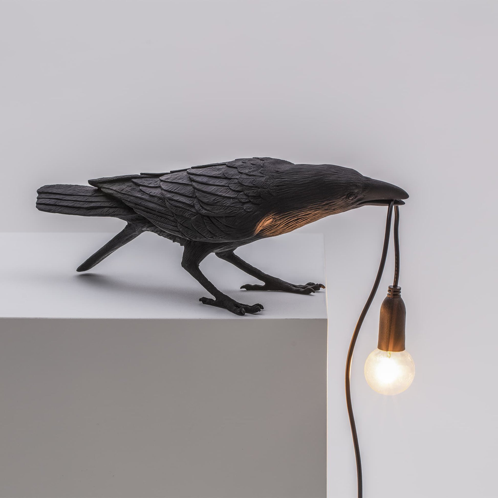 Lampada nera uccello bird lamp