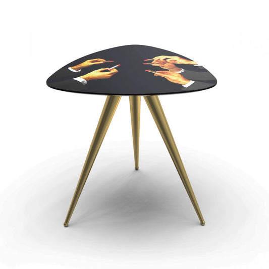 Tavolino Legno Gambe Metallo Toiletpaper Lipsticks Black