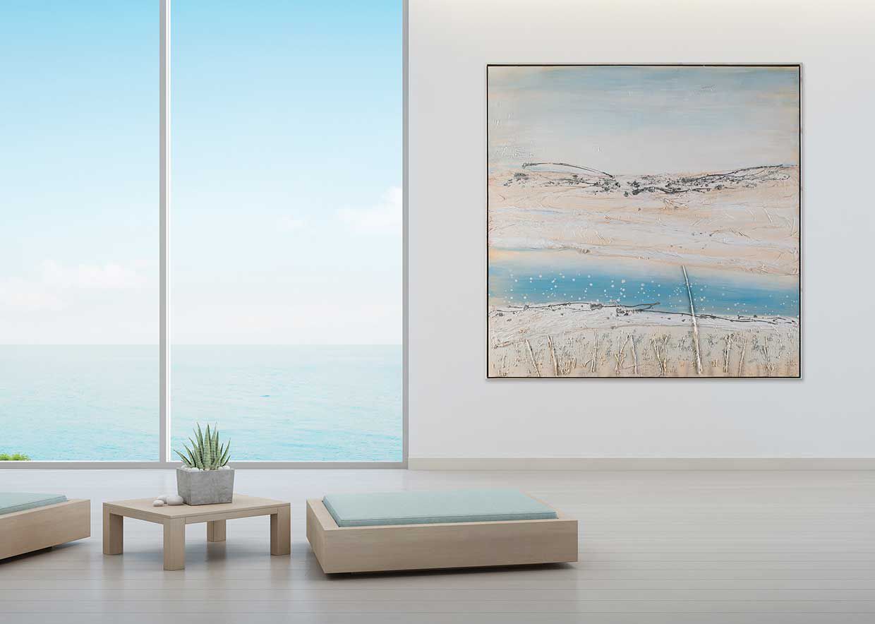 Quadro Beach con cornice 100cm