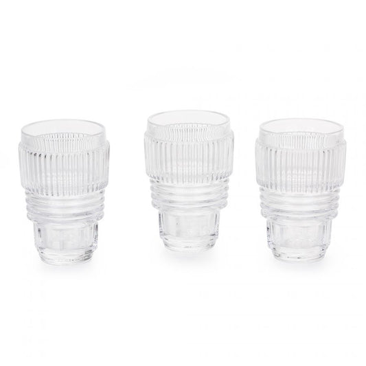 Set 3 Bicchieri In Vetro Machine Collection