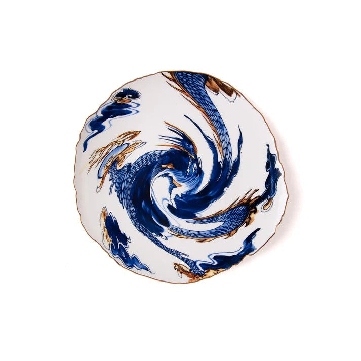 Piatto Piano In Porcellana Classic On Acid - Imari Dragon