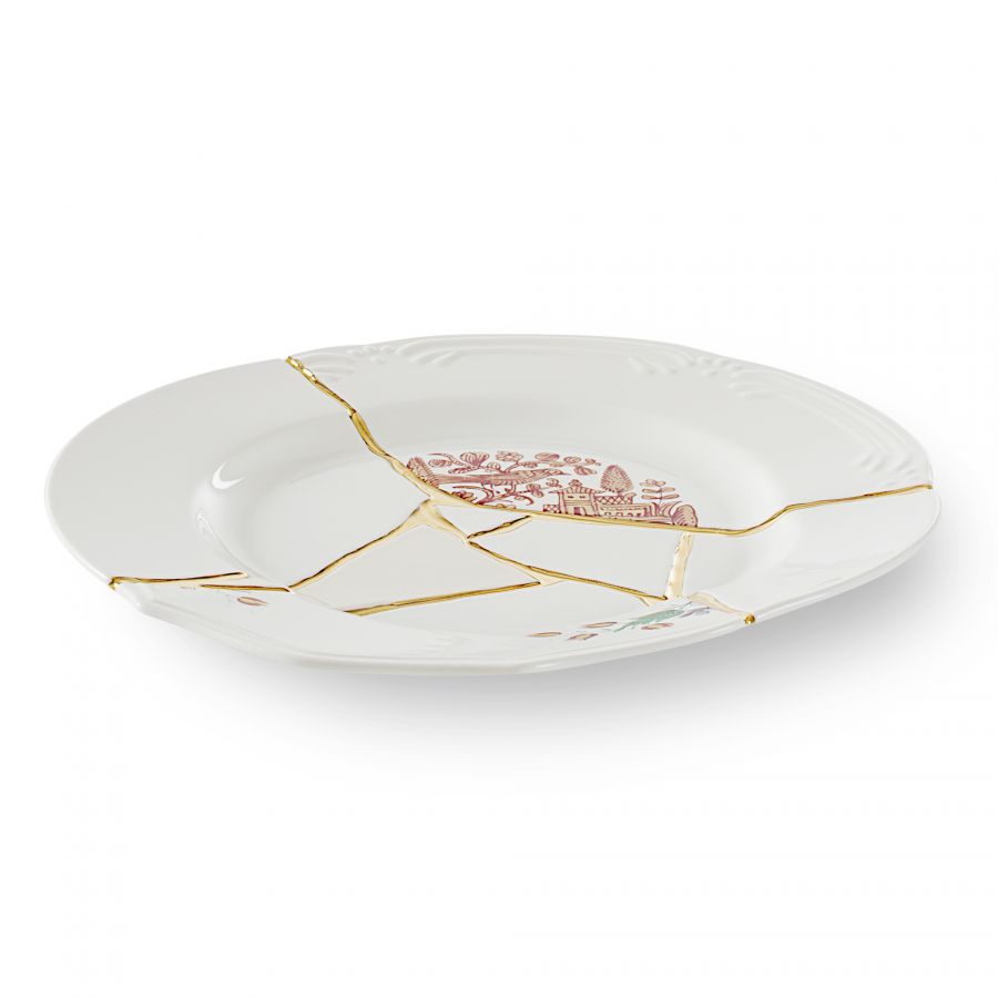 Piatto Piano In Porcellana Kintsugi-N`1 Seletti