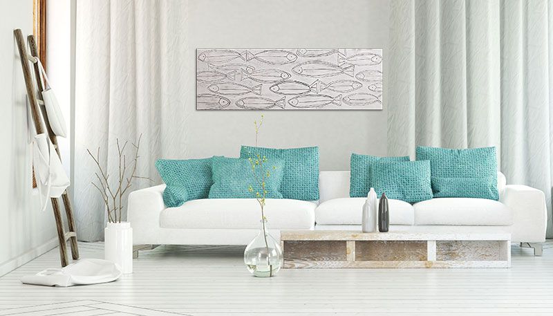 Quadro Ivory fishes  150cm