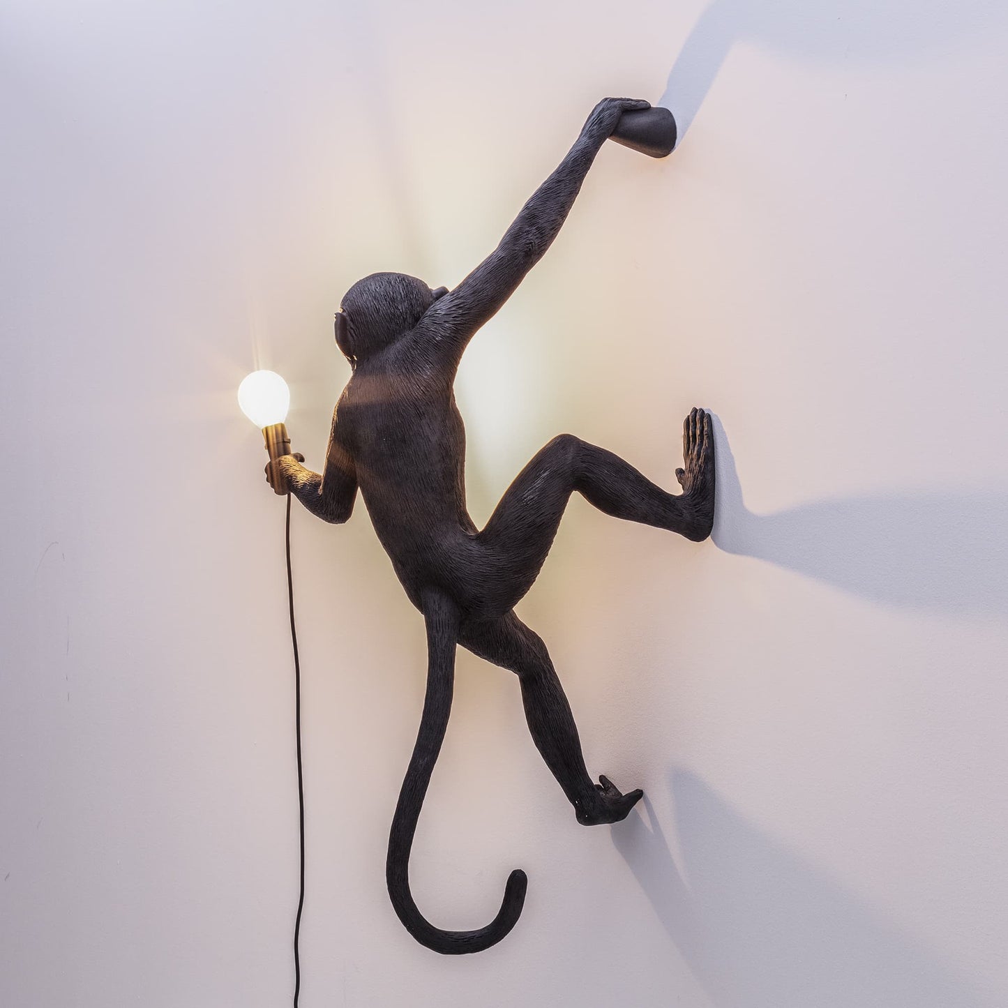 Lampada da muro mano destra da esterno nera monkey lamp