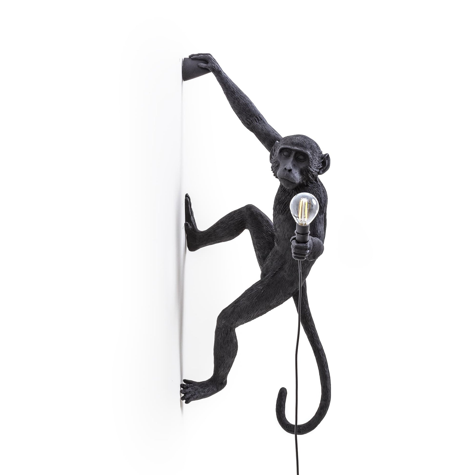 Lampada da muro mano destra da esterno nera monkey lamp