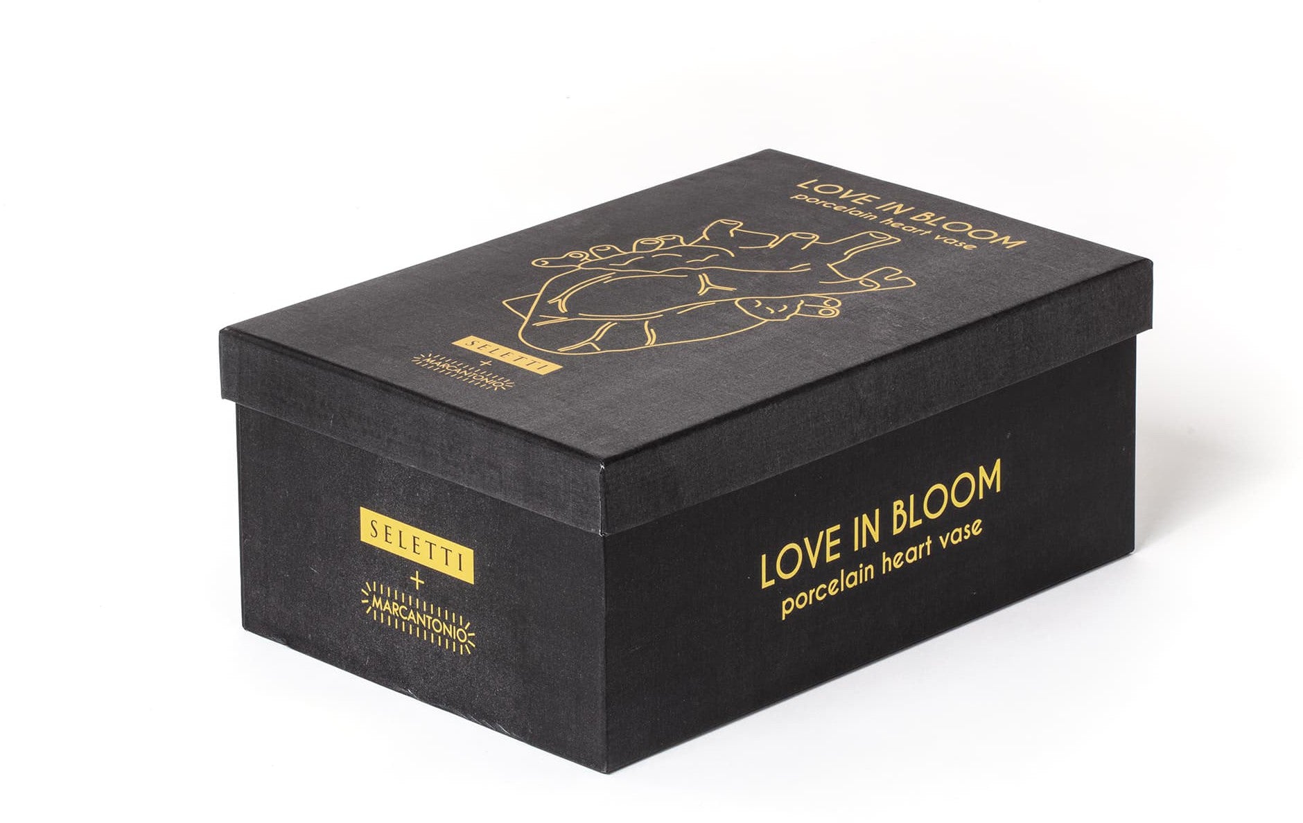 Vaso cuore oro love in bloom