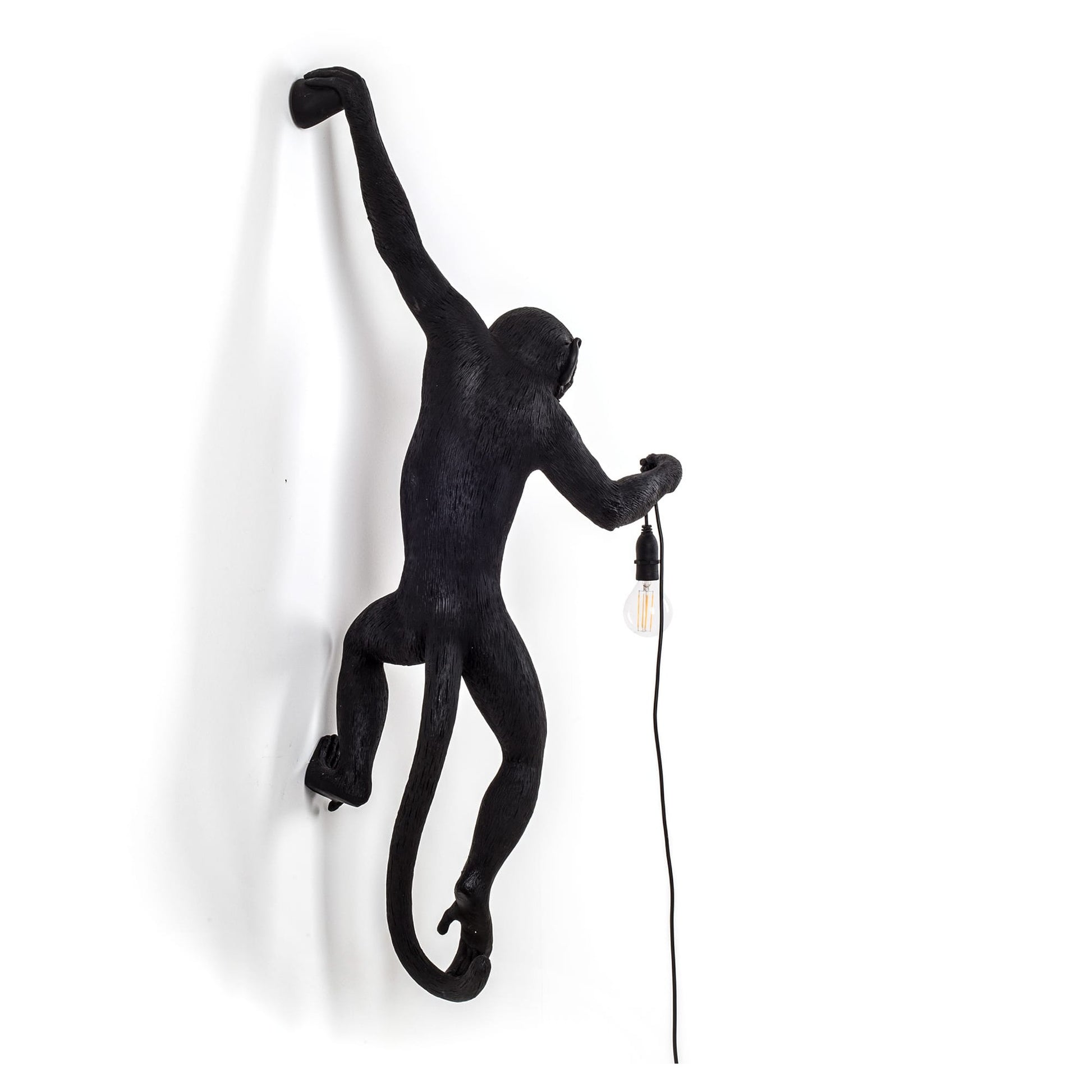 Lampada da muro mano sinistra da esterno nera monkey lamp