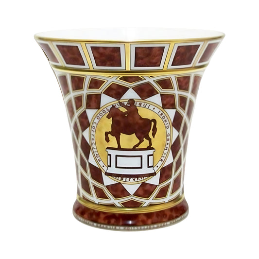 Vaso Porcellana Oro E Marrone