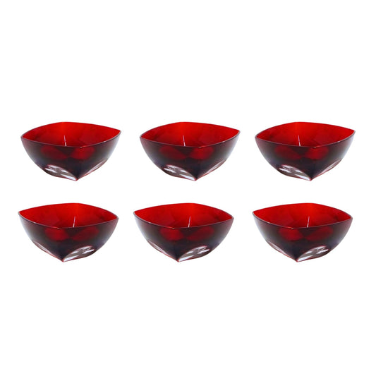 Set 6  Coppette Macedonia Petalo Rosso Ginori 1735