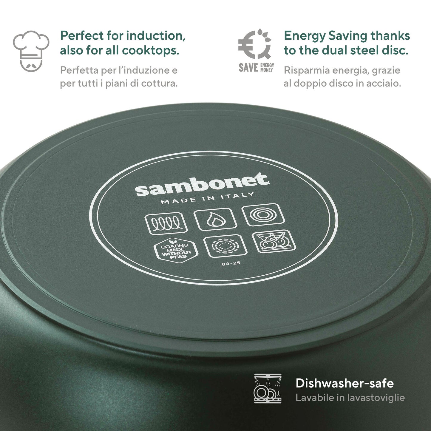 Titan Pro Green Set da Chef con batteria di pentole da 9 pezzi