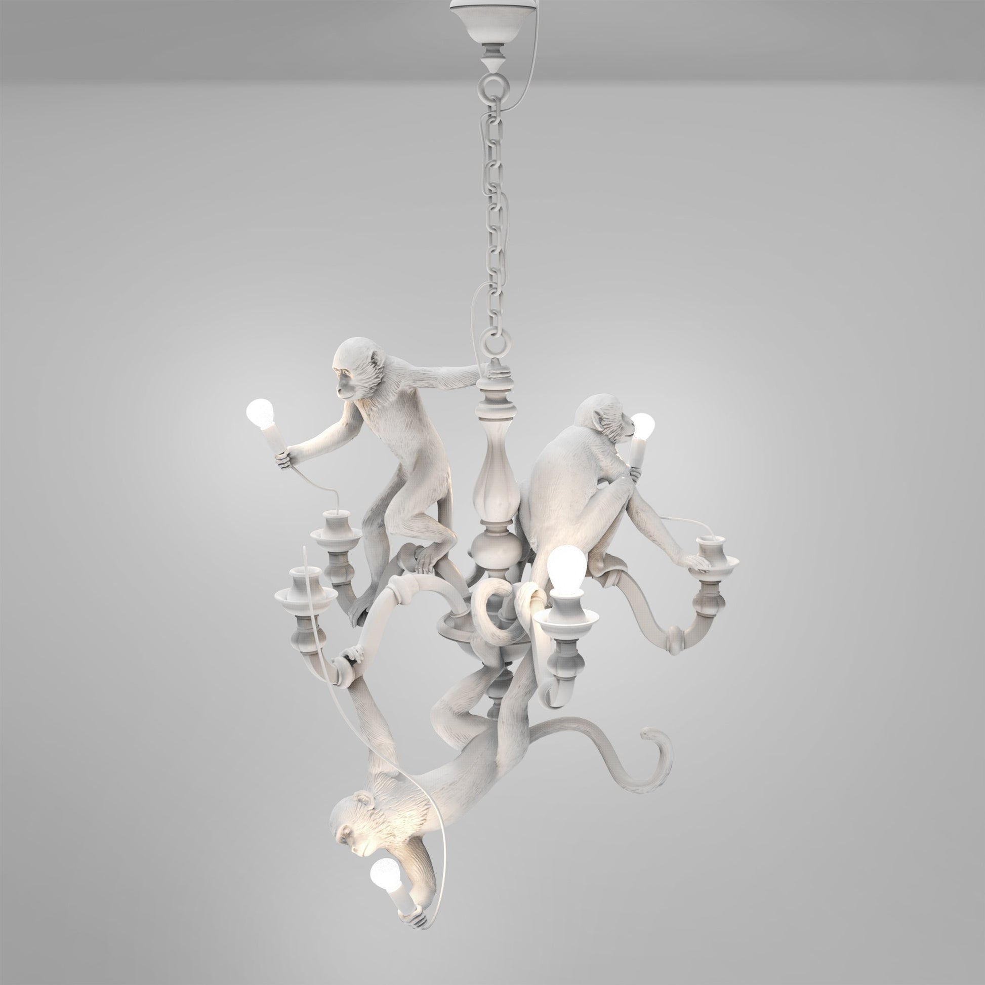 Lampadario candeliere bianco Monkey Lamp