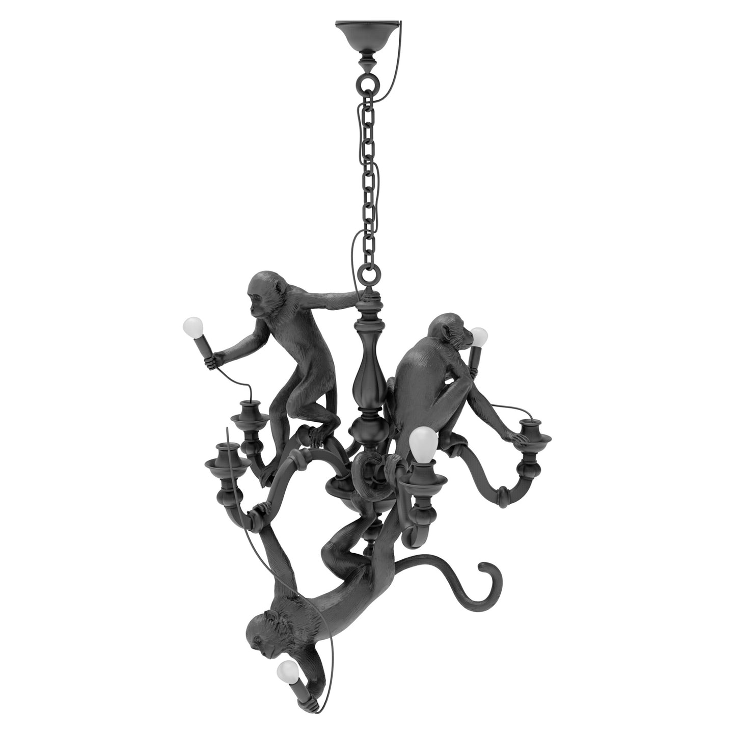 Lampadario candeliere nero Monkey Lamp